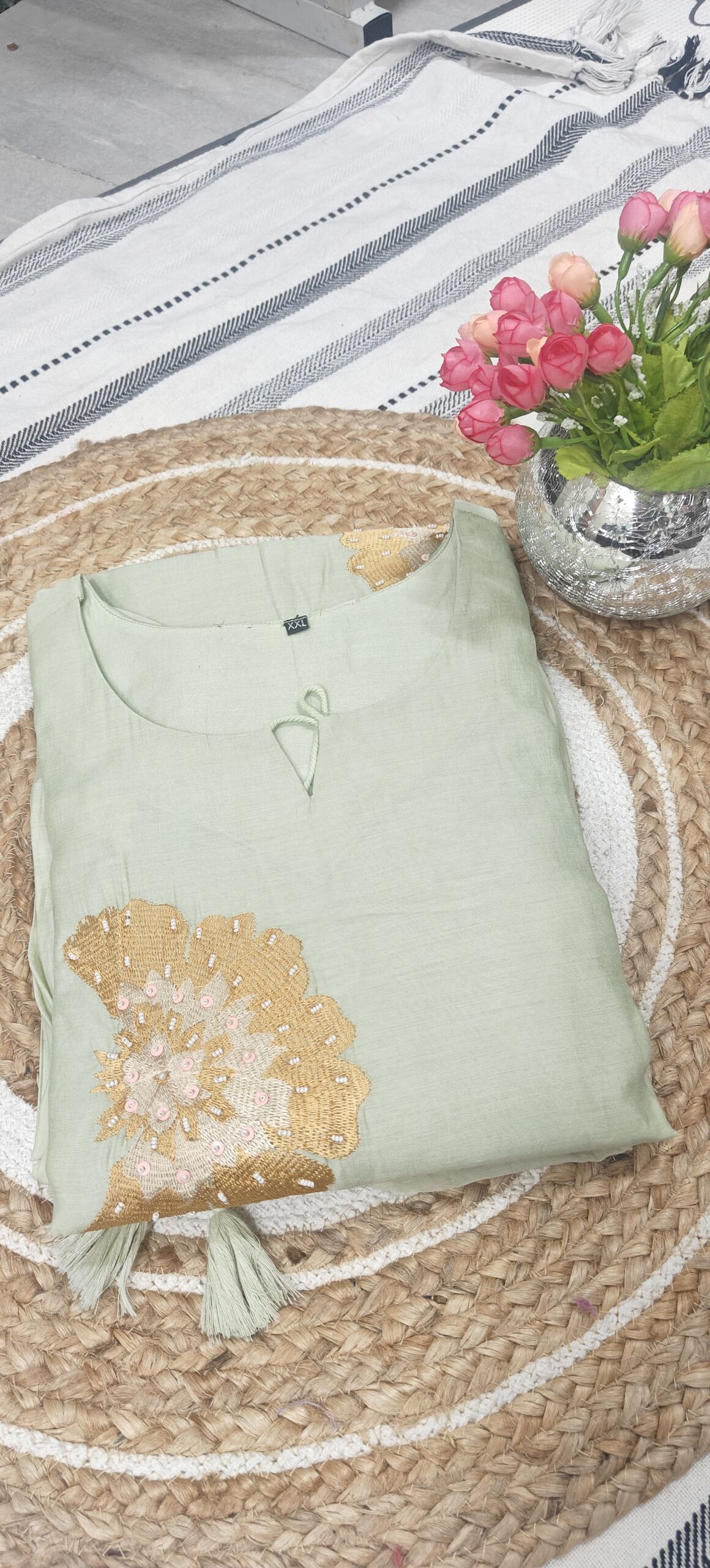 Elegant Mul Chanderi Embroidered Kurta – Premium Ethnic Wear