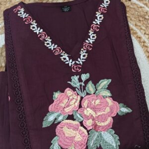 Wine Mul Cotton Dress