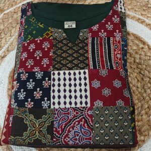 Green Pure Cotton Kurta Set with Printed Yoke