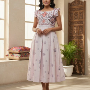 Blush Paisley Anarkali Frock