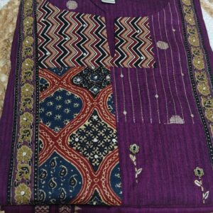 Royal Plum Handloom Cotton Dress Set