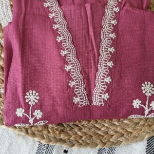 Pink  Embroidered Kurta Set