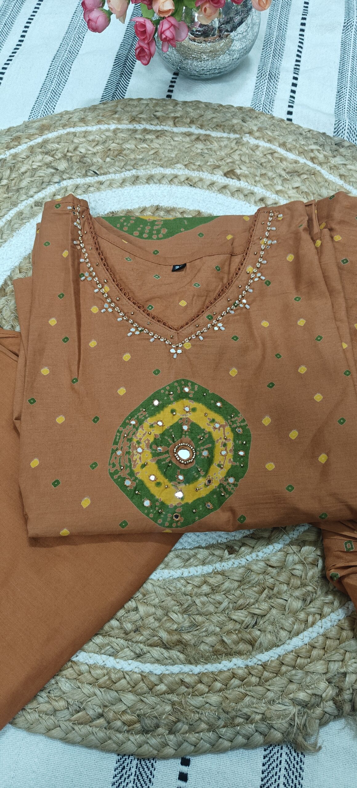 Rust Orange Kurta Set