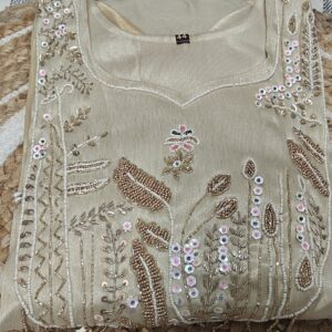 Beige Embroidered Kurta Set