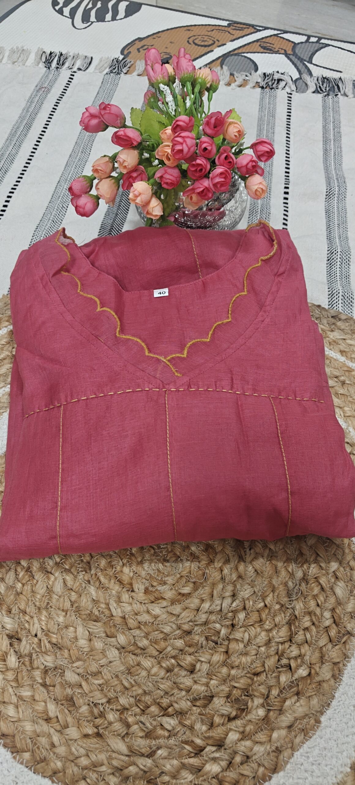 Pink Embroidered Kurta Set