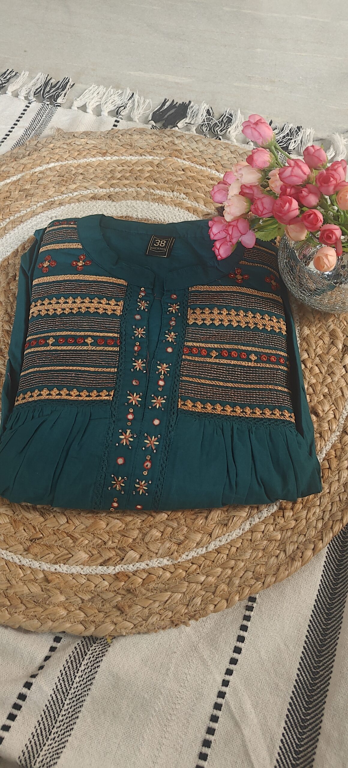 Emerald Festive Handwork Kurta Set