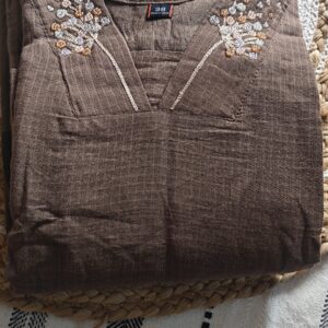 Earthy Mocha Kota Doriya Embroidered Suit Set