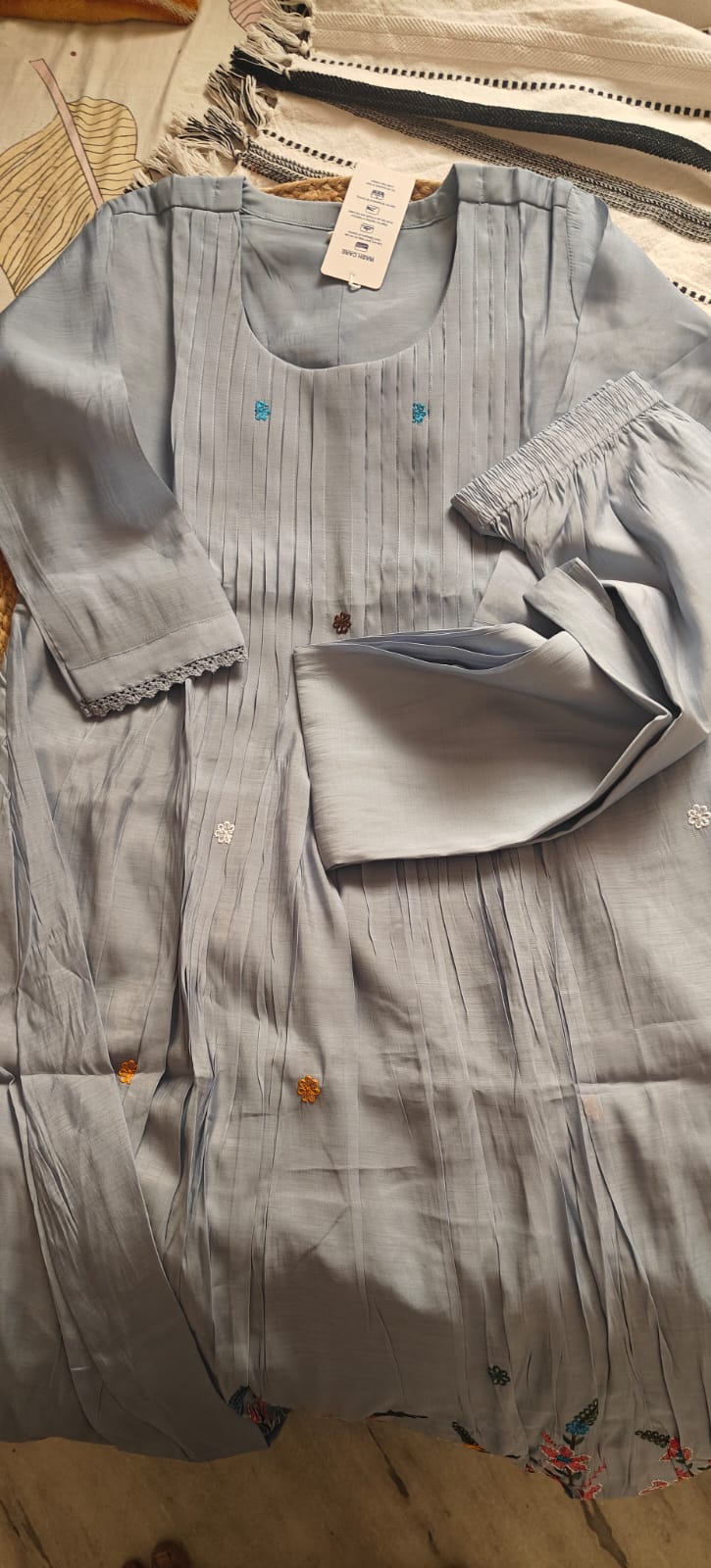 Embroidered Mul Chanderi 2-Piece Set - Image 5