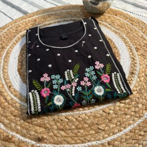 Dabu Cotton Embroidered Kurta Set