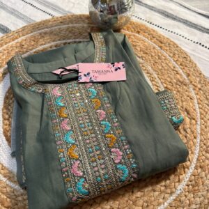 Roman Silk Embroidered Kurta Set