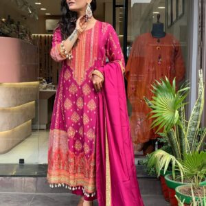 Rani Royale Diamond Silk Anarkali Set
