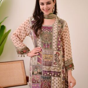 Royal Patchwork Chinnon A-Line Kurta