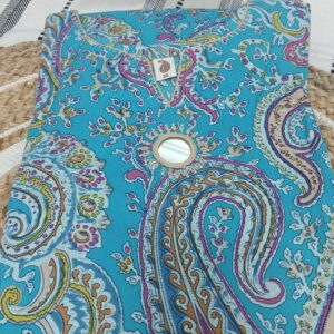 Turquoise Paisley Cotton 2-Piece Set -plus size