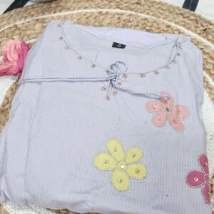 Lavender Bloom Cotton Kurta Set