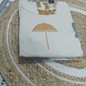 Beige Abstract Print Cotton Co-ord Set