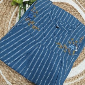 Royal Blue Embroidered Peplum Top ✨