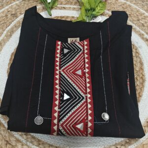 Black Printed Straight co ord Set