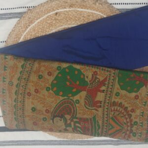 💙 Mul Cotton Kalamkari Saree with Traditional Printed Pallu and Tassels