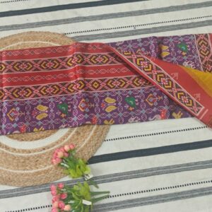 Purple Semi Patola Silk Saree with Traditional Ikat Weaves